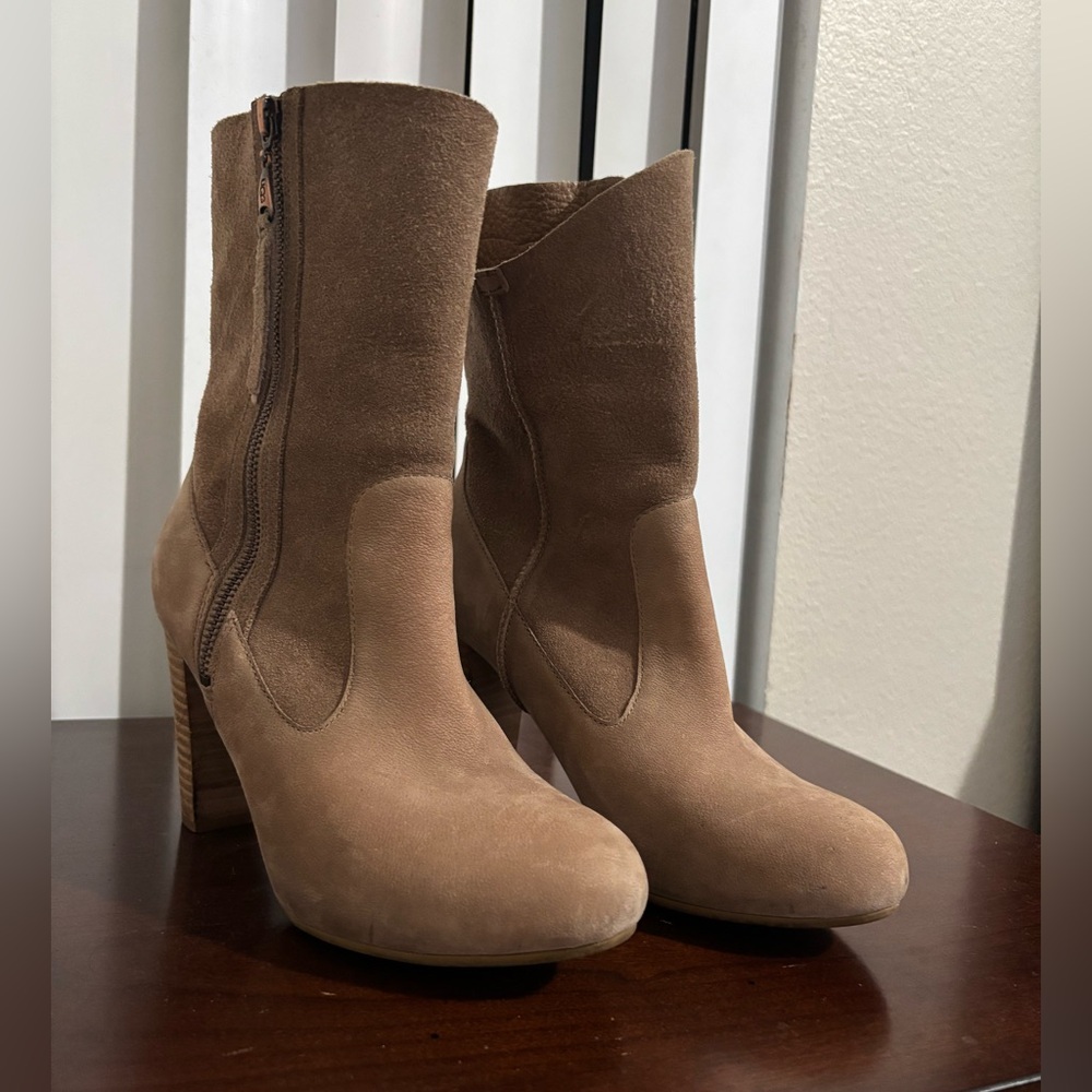 UGG Athena Hight Heel Tan Suede
